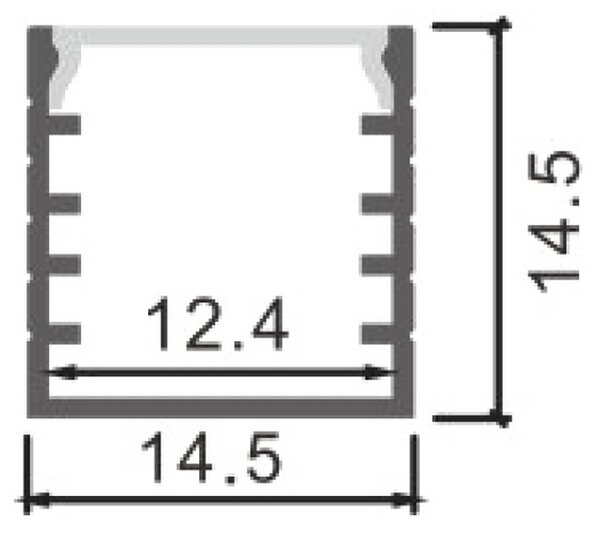 Profilo Led piatto U Jesf per strisce Led 12-24V a superfice 2 metri in alluminio M LEDME