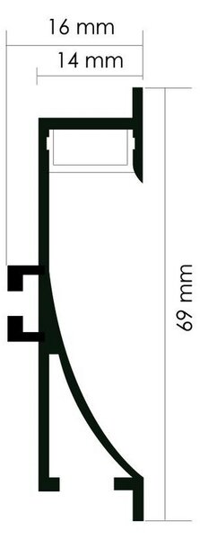 Profilo Led battiscopa Swinsuit per strisce Led 12-24V da incasso 2 metri in alluminio M LEDME