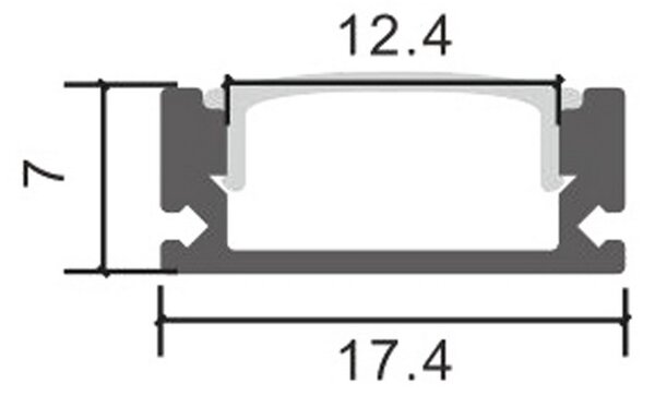 Profilo Led piatto U Sid Bianco laccato per strisce Led 12-24V a superfice 2 metri in alluminio M LEDME