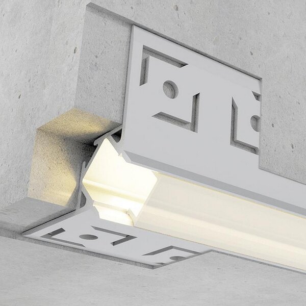 Profilo Led angolare Nisen per strisce Led 12-24V da incasso 2 metri in alluminio M LEDME