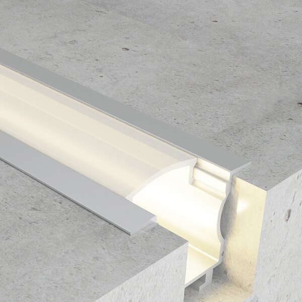 Profilo Led piatto U Live per strisce Led 12-24V da incasso 2 metri in alluminio M LEDME