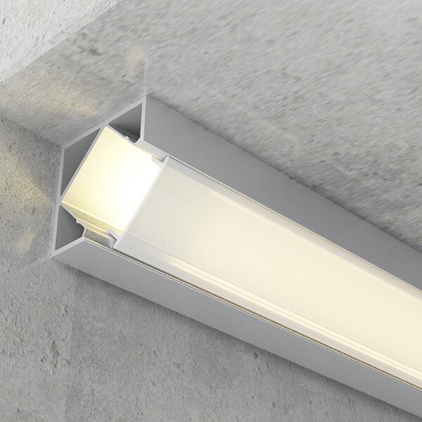 Profilo Led angolare Kopep per strisce Led 12-24V a superfice 2 metri in alluminio M LEDME