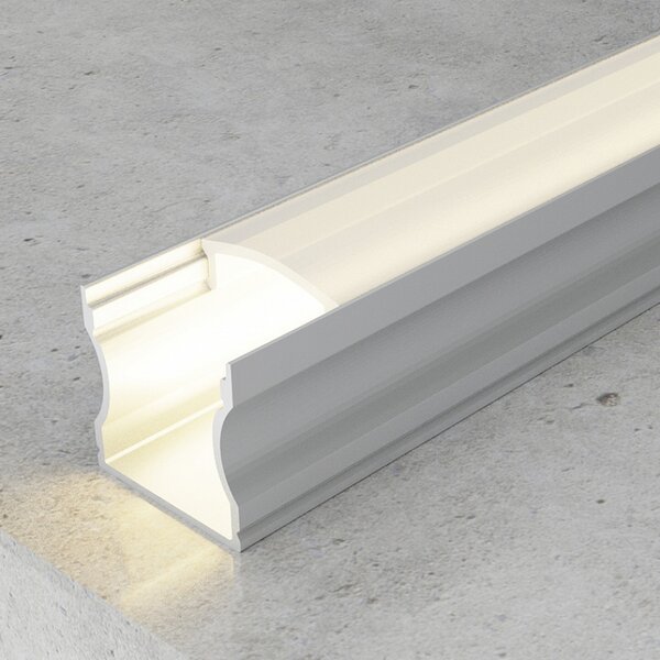 Profilo Led piatto U High per strisce Led 12-24V a superfice 2 metri in alluminio M LEDME