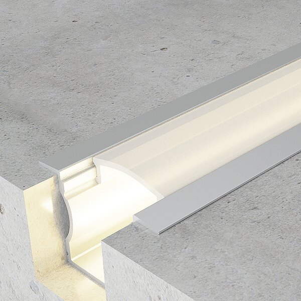 Profilo Led piatto U Hight per strisce Led 12-24V da incasso 2 metri in alluminio M LEDME