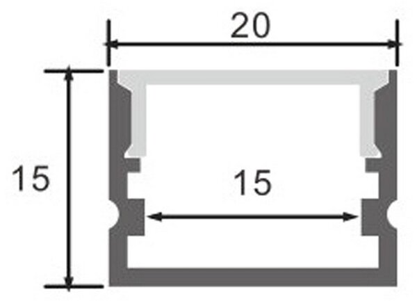 Profilo Led piatto U Rando per strisce Led 12-24V a superfice 2 metri in alluminio M LEDME