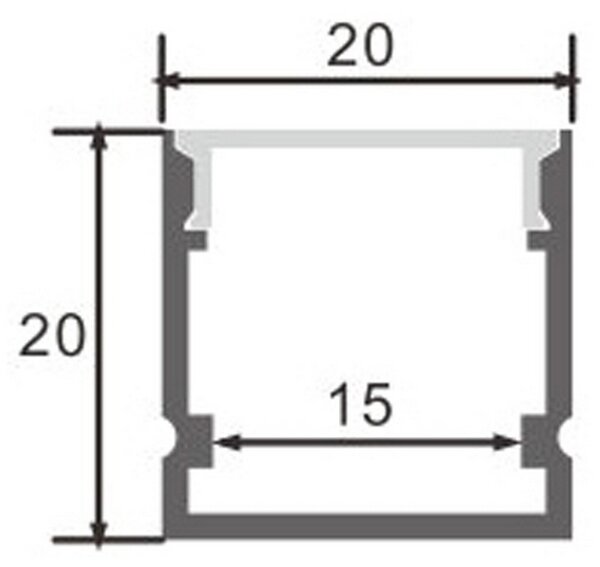 Profilo Led piatto U Rope per strisce Led 12-24V a superfice 2 metri in alluminio M LEDME