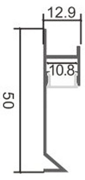 Profilo Led battiscopa Ska Nero laccato per strisce Led 12-24V da incasso 2 metri in alluminio M LEDME