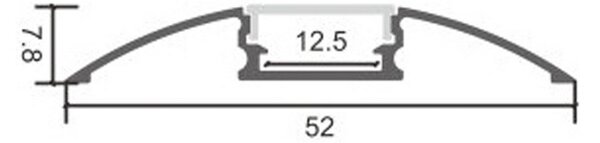 Profilo Led piatto Trend per strisce Led 12-24V a superfice 2 metri in alluminio M LEDME