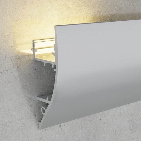 Profilo Led veletta da parete Then per strisce Led 12-24V a superfice 2 metri in alluminio M LEDME