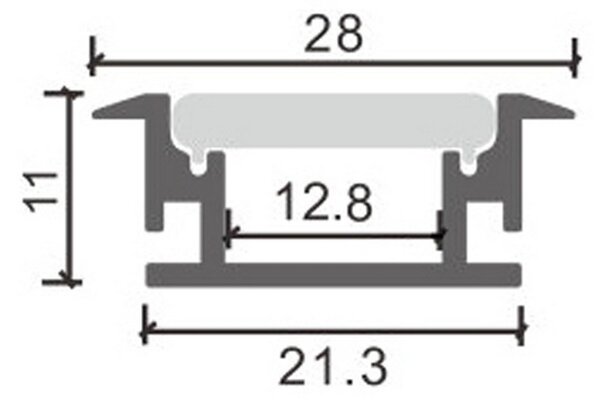 Profilo Led da pavimento Fat per strisce Led 12-24V da incasso 2 metri in alluminio M LEDME