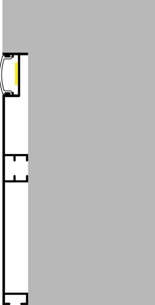 Profilo Led battiscopa Miet Bianco laccato per strisce Led 12-24V da incasso 2 metri in alluminio M LEDME