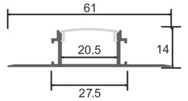 Profilo Led per piastrelle Bird per strisce Led 12-24V da incasso 2 metri in alluminio M LEDME