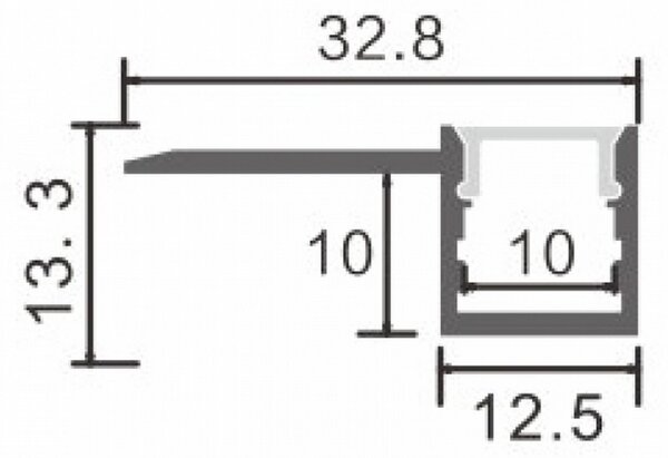 Profilo Led piatto U Hure per strisce Led 12-24V da incasso 2 metri in alluminio M LEDME