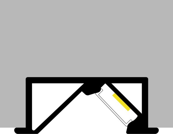 Profilo Led per mobili Mygh per strisce Led 12-24V da incasso 2 metri in alluminio M LEDME