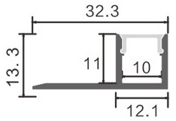 Profilo Led per piastrelle Ope per strisce Led 12-24V da incasso 2 metri in alluminio M LEDME