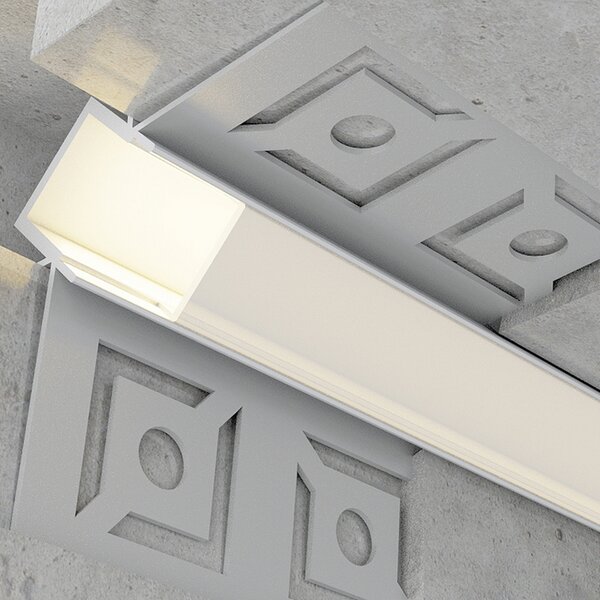 Profilo Led angolare Rolk per strisce Led 12-24V da incasso 2 metri in alluminio M LEDME