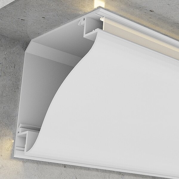 Profilo Led veletta da parete Beat Bianco laccato per 2 strisce Led 12-24V a superfice 2 metri in alluminio M LEDME