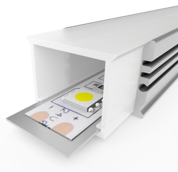 Profilo Led piatto U Aqua IP65 per strisce Led 12-24V a superfice 2 metri in alluminio M LEDME