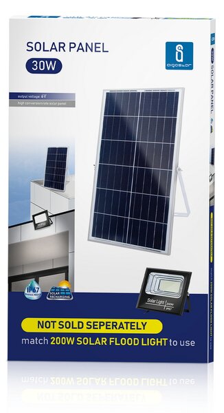 Faro Led 200W Nero con pannello solare IP67 Bianco freddo 6500K Dimmerabile con telecomando e crepuscolare Aigostar