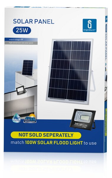 Faro Led 100W Nero con pannello solare IP67 Bianco freddo 6500K Dimmerabile con telecomando e crepuscolare Aigostar