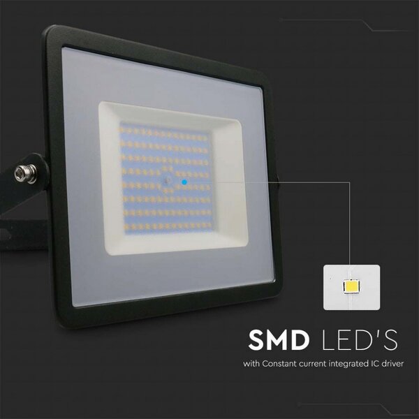 Faro proiettore Led 100W Nero da esterno IP65 Bianco neutro 4000K V-TAC