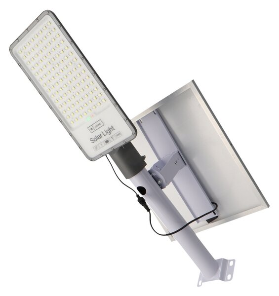 Faro Led 250W Grigio con pannello solare IP65 Bianco freddo 6000K Dimmerabile con telecomando e crepuscolare M LEDME