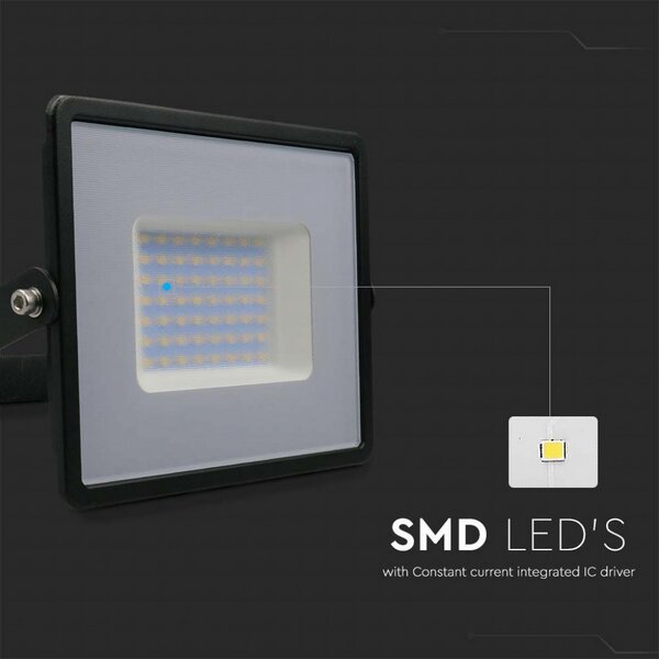 Faro proiettore Led 50W Nero da esterno IP65 Bianco neutro 4000K V-TAC