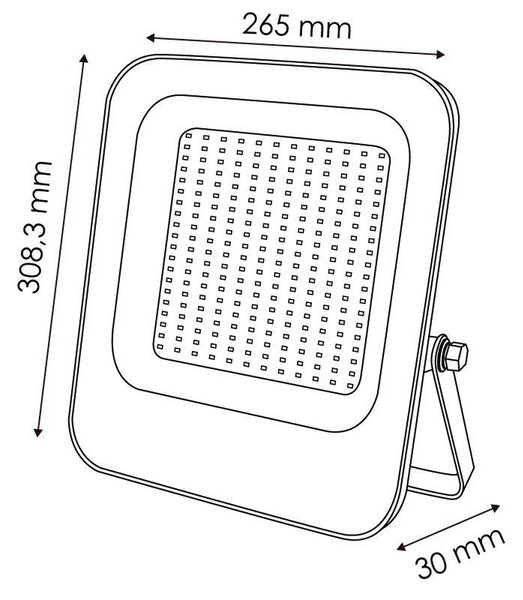 Faro proiettore Led Napoli 200W Nero da esterno IP65 Bianco freddo 6000K M LEDME
