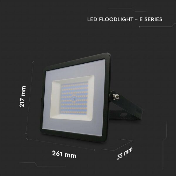 Faro proiettore Led 100W Nero da esterno IP65 Bianco neutro 4000K V-TAC