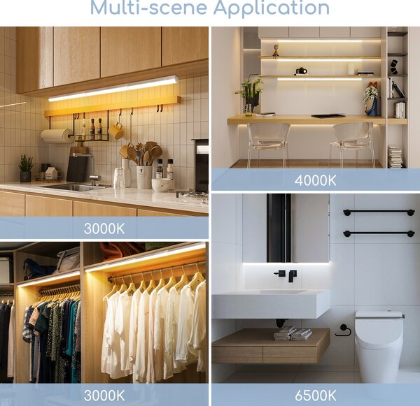 Reglette Led sottopensile 12W da 90cm Bianco neutro 4000K Aigostar