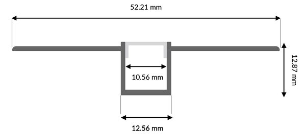 Profilo Led piatto U Boyd flessibile per strisce Led 12-24V da incasso 2 metri in alluminio M LEDME