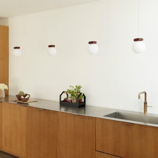 Lampada a sospensione Normann Copenhagen, Hinx, dimmerabile, Rosso, Cucina, Vetro, Design