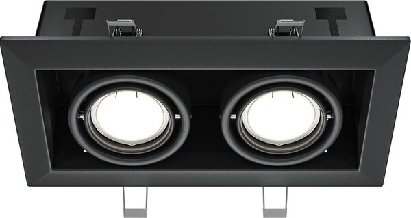 Maytoni Lampada da soffitto moderna a 2 luci, GU10, nera, in metallo, dimmerabile, IP20