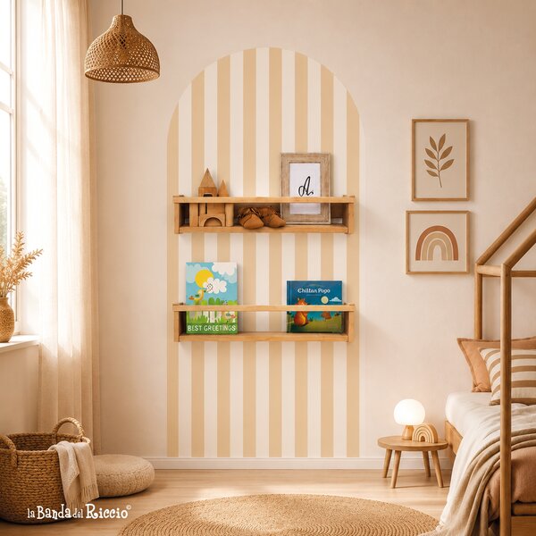 Tutte le decorazioni murali Arco Boho a righe da parete per cameretta bambini Beige/Panna - Adesivi Murali per Bambini