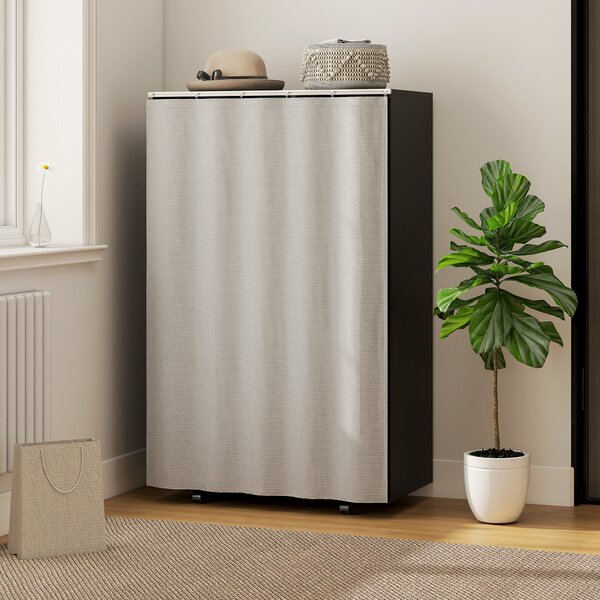 HOMCOM Armadio Guardaroba per Abiti con 4 Ruote, Asta, Appendiabiti e Ripiani Aperti, 80x40x128 cm, Nero | Aosom Italy