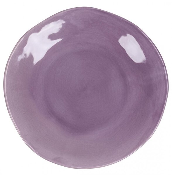 Set 6pz Piatto piano viola 28,5 cm in ceramica, bordiirregolari