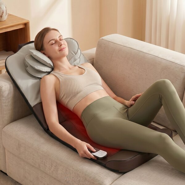HOMCOM Tappetino Massaggiante Corpo Intero Pieghevole con Riscaldamento, Compressione d'Aria, 4 Modalità, 3 Intensità e Spegnimento Automatico | Aosom Italy