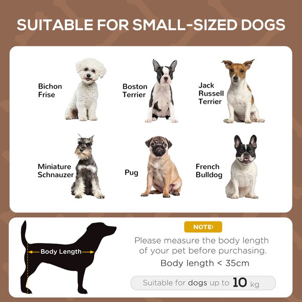 PawHut Brandina per Cani Rialzata e Traspirante con Tetto Rimovibile, in Metallo e Tessuto Oxford, 61x46x62 cm, Marrone | Aosom Italy