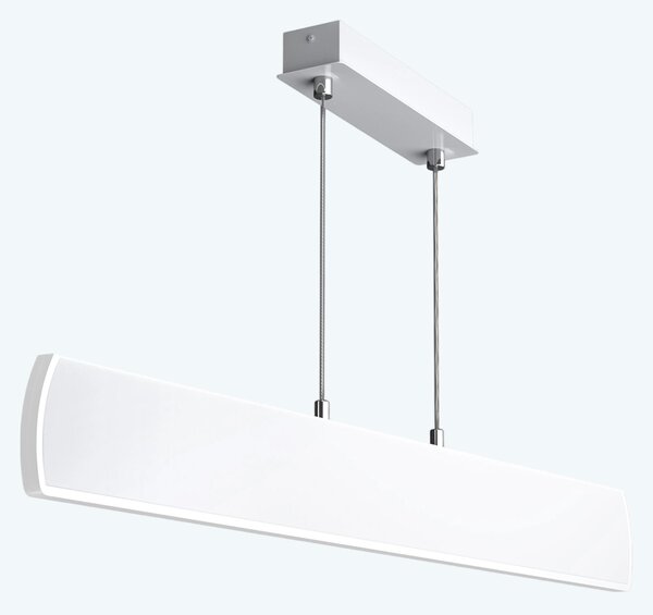 Doporro Lampadario a Sospensione 20W, 100 cm, Metallo Base, Lunghezza Filo 150 cm, Altezza regolabile, Lampada da Soffitto a Sospensione per Camera da Letto e Soggiorno, Bianco, Alivetta