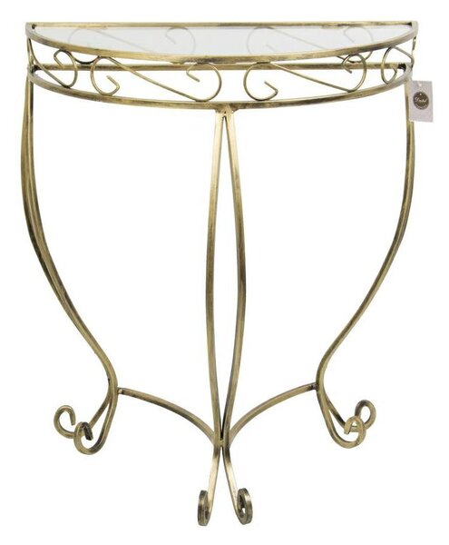 Tavolo consolle con piano in vetro Ava 72 cm