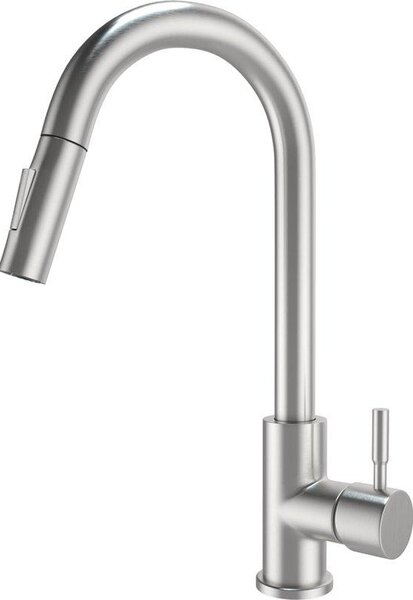 Rubinetto da cucina ad alta pressione con doccetta estraibile, rubinetto girevole a 360 gradi, rubinetto da cucina, due livelli di getto, sabbiato