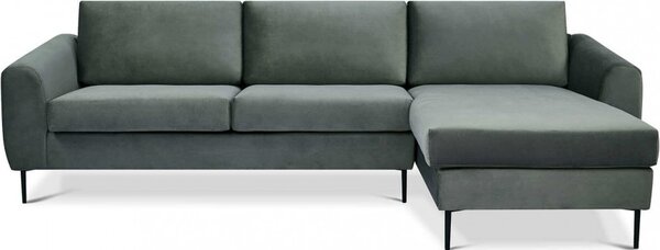 DecHome Divano Angolare 3 Posti Moderno con Chaise Longue in Tessuto Dimensioni 181x96x84cm colore Grigio - Kos