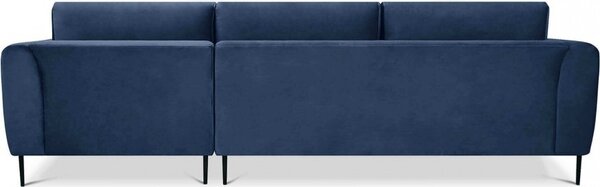 DecHome Divano Angolare 3 Posti Moderno con Chaise Longue in Tessuto Dimensioni 181x96x84cm colore Blu - Kos