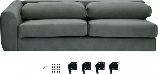 DecHome Divano Angolare 3 Posti Moderno con Chaise Longue in Tessuto Dimensioni 181x96x84cm colore Grigio - Kos
