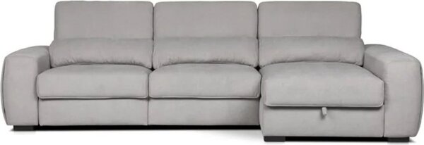 DecHome Divano Angolare 3 Posti Moderno con Chaise Longue Letto Estraibile Vano Contenitore in Microfibra Dimensioni 308x166x95 cm colore Grigio - 