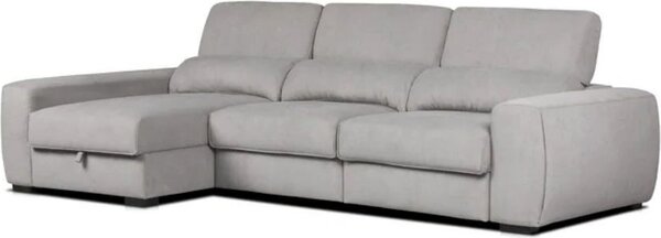 DecHome Divano Angolare 3 Posti Moderno con Chaise Longue Letto Estraibile Vano Contenitore in Microfibra Dimensioni 308x166x95 cm colore Grigio - 