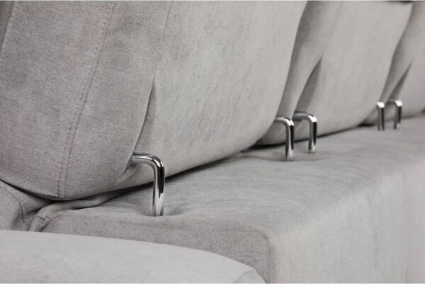 DecHome Divano Angolare 3 Posti Moderno con Chaise Longue Letto Estraibile Vano Contenitore in Microfibra Dimensioni 308x166x95 cm colore Grigio - 