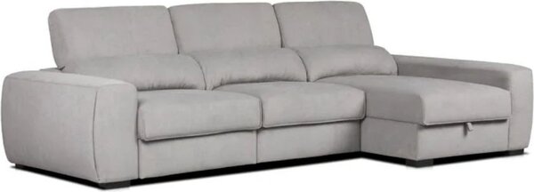 DecHome Divano Angolare 3 Posti Moderno con Chaise Longue Letto Estraibile Vano Contenitore in Microfibra Dimensioni 308x166x95 cm colore Grigio - 