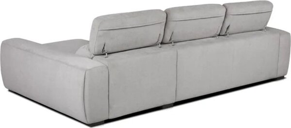 DecHome Divano Angolare 3 Posti Moderno con Chaise Longue Letto Estraibile Vano Contenitore in Microfibra Dimensioni 308x166x95 cm colore Grigio - 