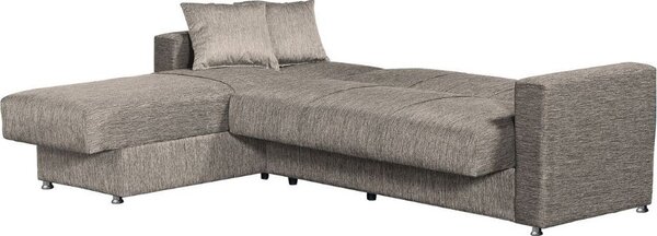 DecHome Divano Angolare 3 Posti Moderno con Chaise Longue Letto Estraibile Vano Contenitore in Tessuto Dimensioni 230x150x80 cm colore Tortora - Dugo